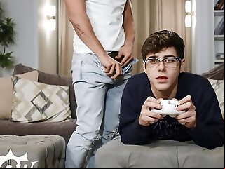 angel rivera sneakily watches giving twink